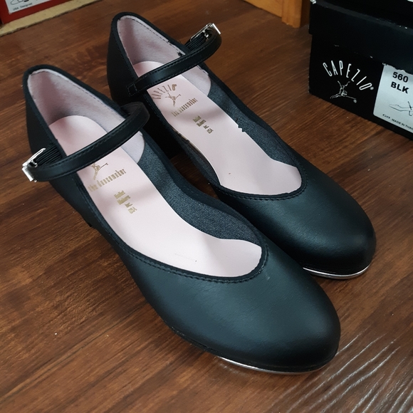 Deadstock!! Capezio Taps black or tan - Picture 5 of 11